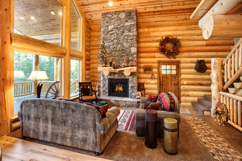 Interior Log Cabin Living Space